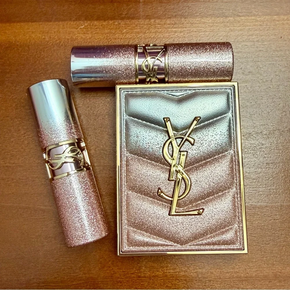 YSL VALENTINES EYESHADOW /  LIP  2026 - BRAND NEW - LIMITED EDITION PINK GLITTER